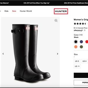 NWOT Black Hunter Boots